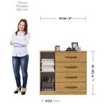 Gavetero Pilar con 4 Gavetas y 1 Puerta Color Café