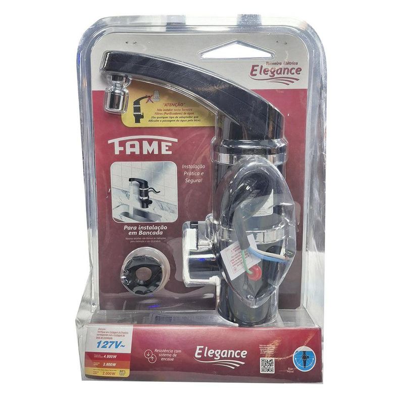 Grifo Eléctrico con Calentador Elegance 4 Temperaturas Color Negro