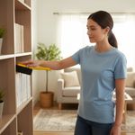 Cepillo para Polvo Mediano de Plástico Amarillo