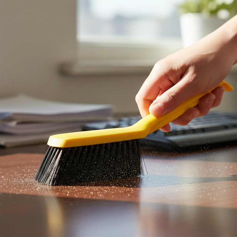 Cepillo para Polvo Mediano de Plástico Amarillo