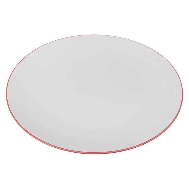 Vajilla Blanca con Borde Rojo 12 Piezas