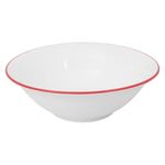 Vajilla Blanca con Borde Rojo 12 Piezas