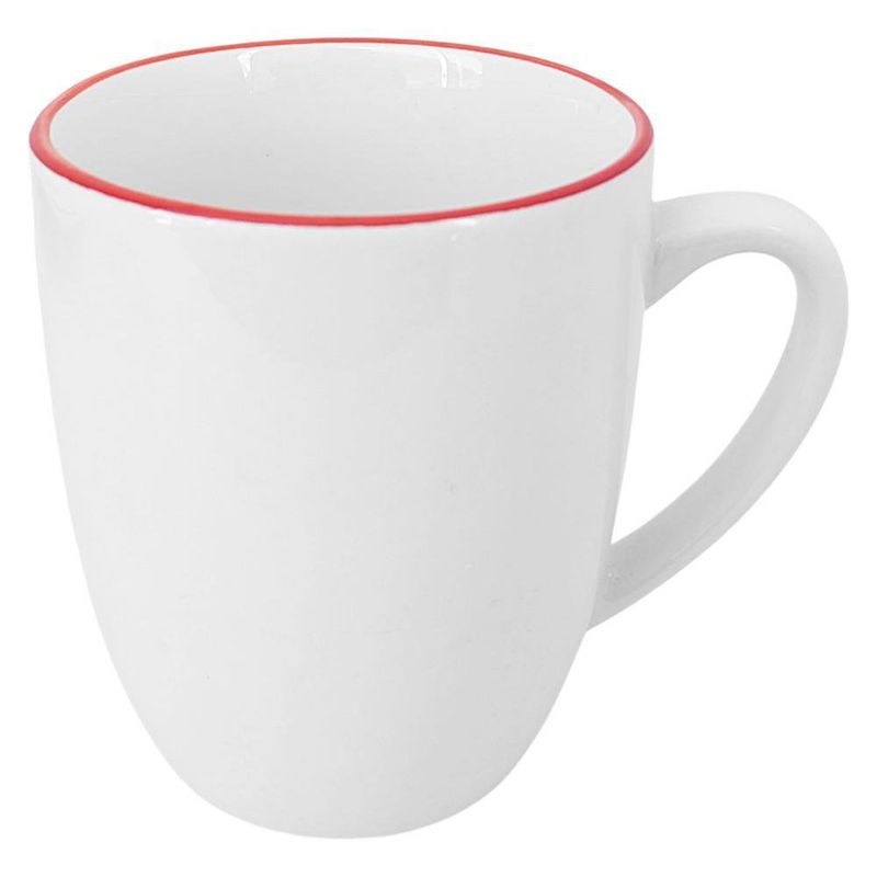 Vajilla Blanca con Borde Rojo 12 Piezas