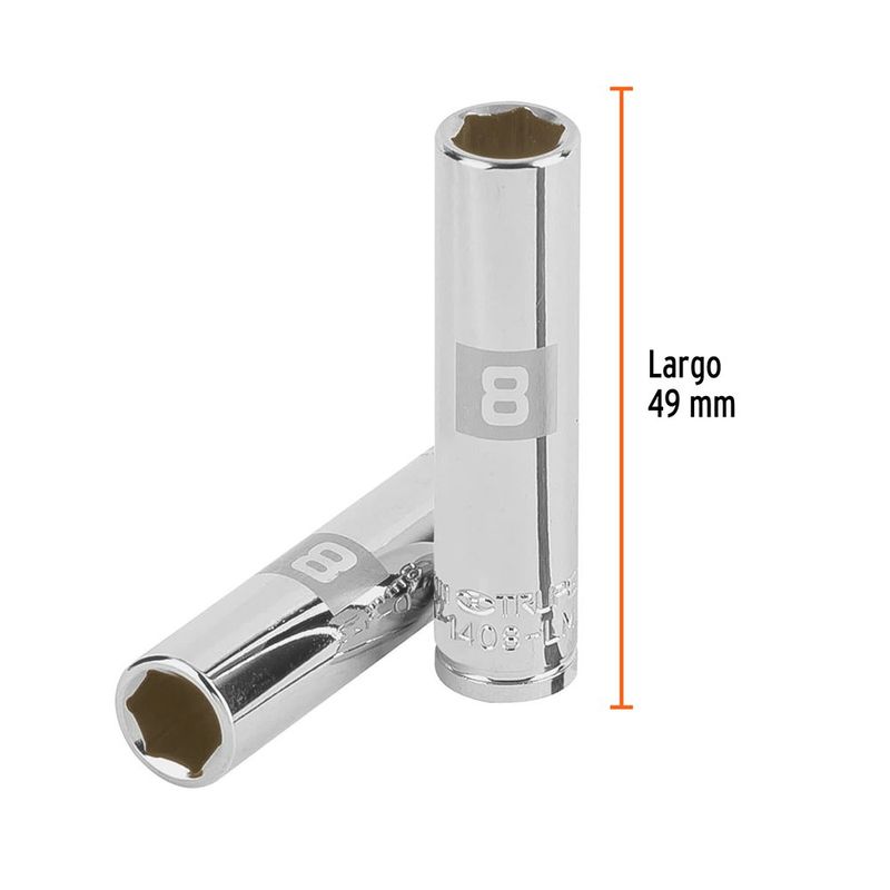 Copa Larga 6 Puntas Raíz de 1/4 Plg - Truper Varios Tamaños