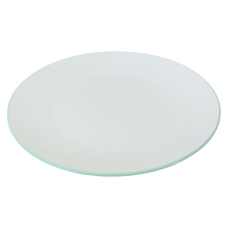 Vajilla Blanca con Borde Verde 12 Piezas