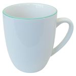 Vajilla Blanca con Borde Verde 12 Piezas