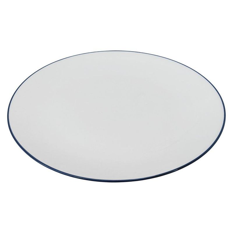 Vajilla Blanca con Borde Azul 12 Piezas