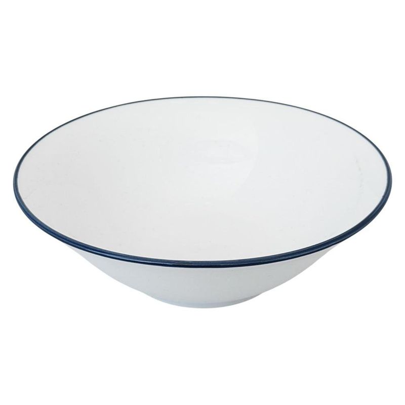 Vajilla Blanca con Borde Azul 12 Piezas