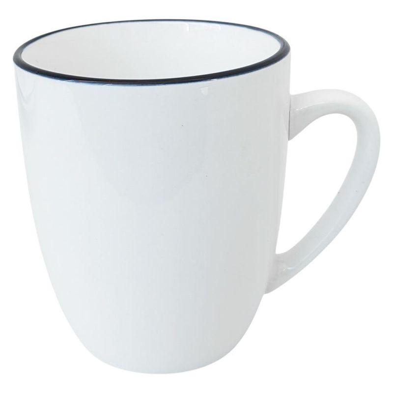 Vajilla Blanca con Borde Azul 12 Piezas