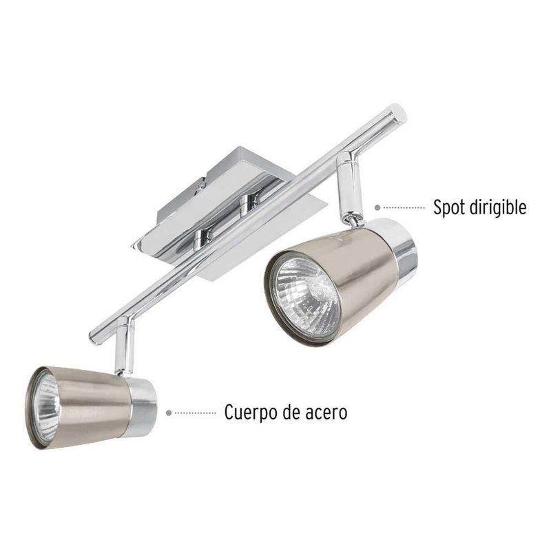 Luminaria De Sobreponer 2 Luces, Linea Bari - Voltech