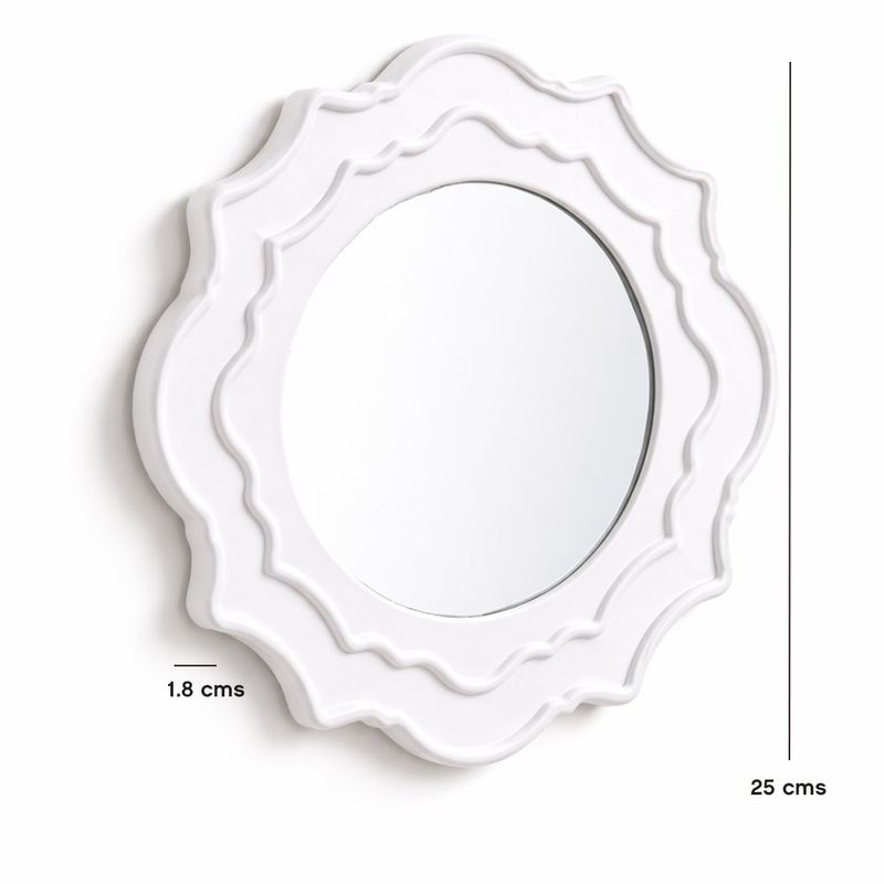 Set de 3 Espejos de Pared Forma de Sol 25 cm Blancos