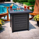 Firepit Cuadrado a Gas Propano para Exterior de 28 Plg