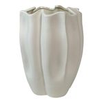 Florero Decorativo Blanco Corrugado 24.5 cm