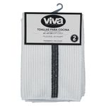 Set de 2 Toallas de Cocina Gris 45Cm