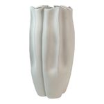 Florero Decorativo Blanco Corrugado 38.5 cm