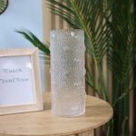 Florero Transparente con Textura 12 x 12 x 29.5 cm