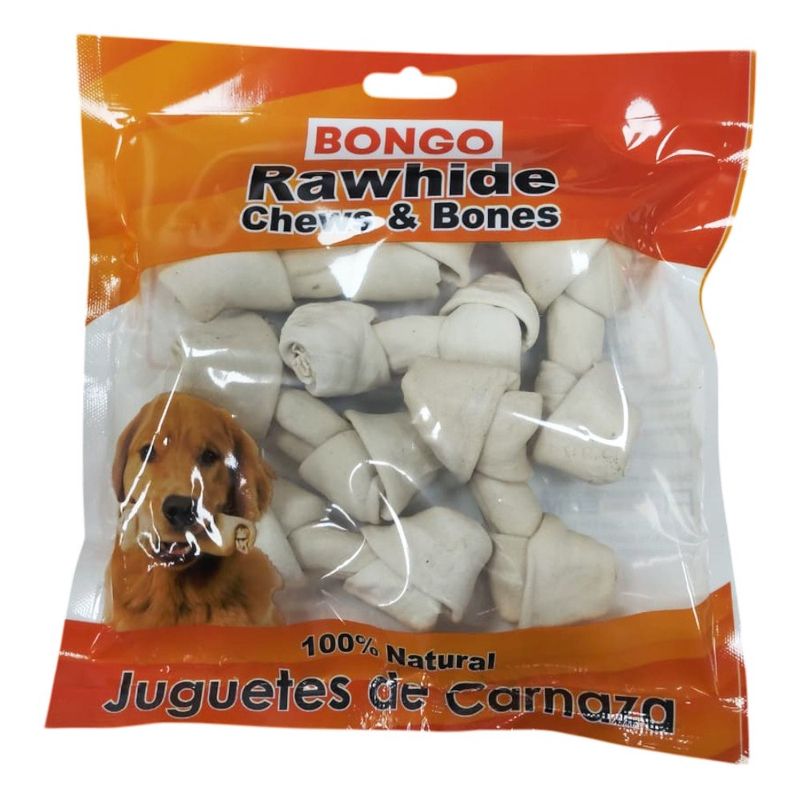 Juguete de Carnaza de Hueso con Sabor Natural de 6 Uds