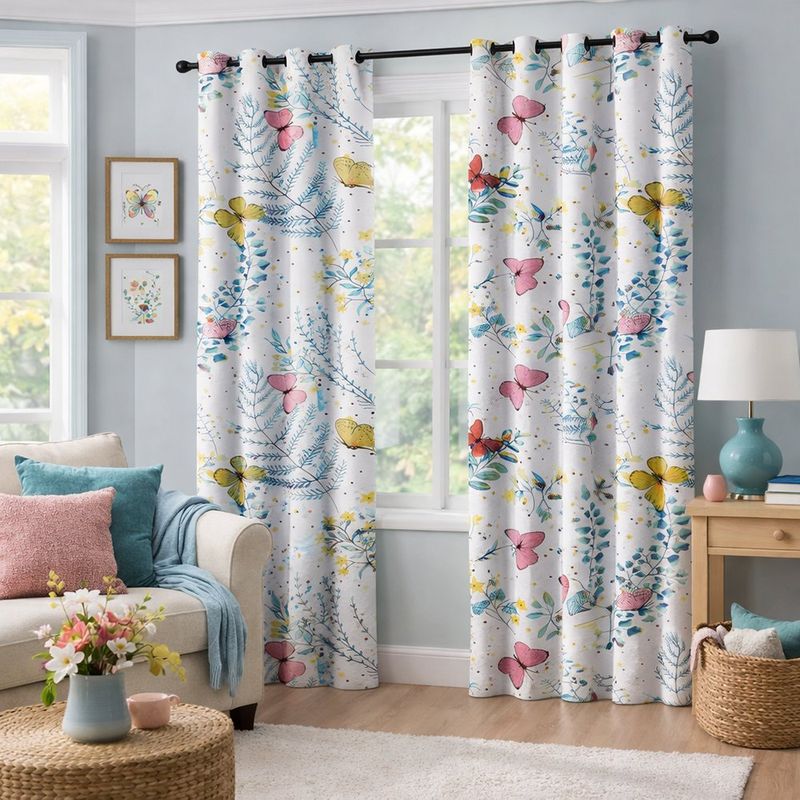 Cortina Infantil Jardín Floral 213 x 140 cm