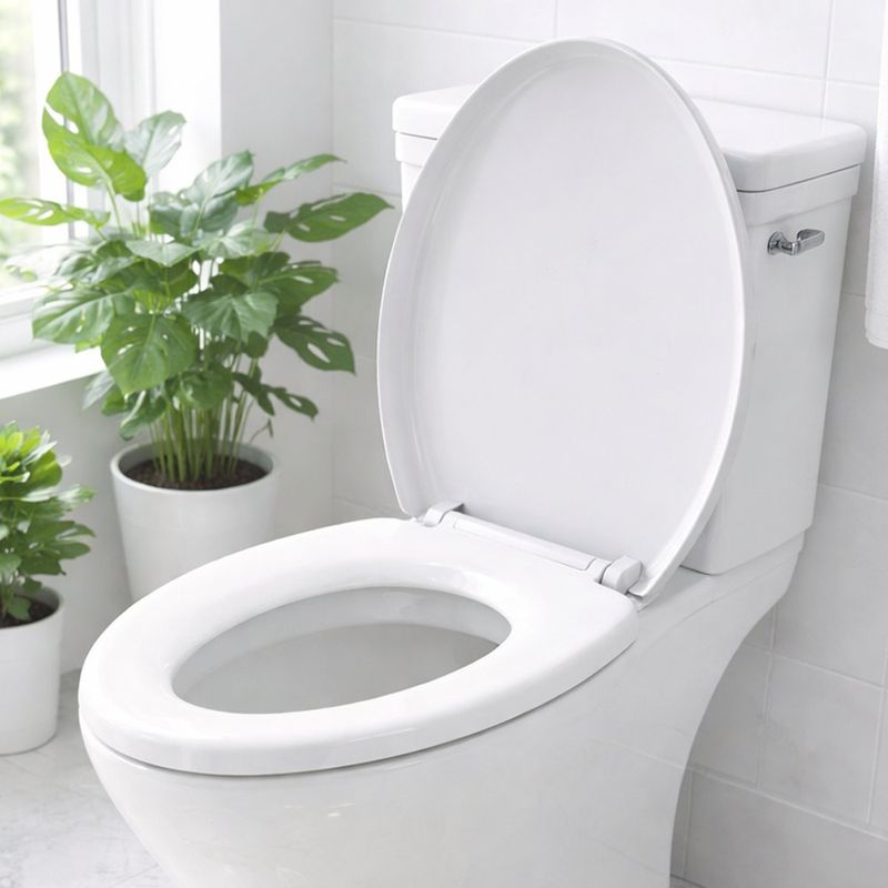 Asiento Sanitario Elongado con Cierre Lento Color Blanco