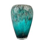 Florero de Vidrio Turquesa con Efecto Pecas 20 x 20 x 29.5 cm