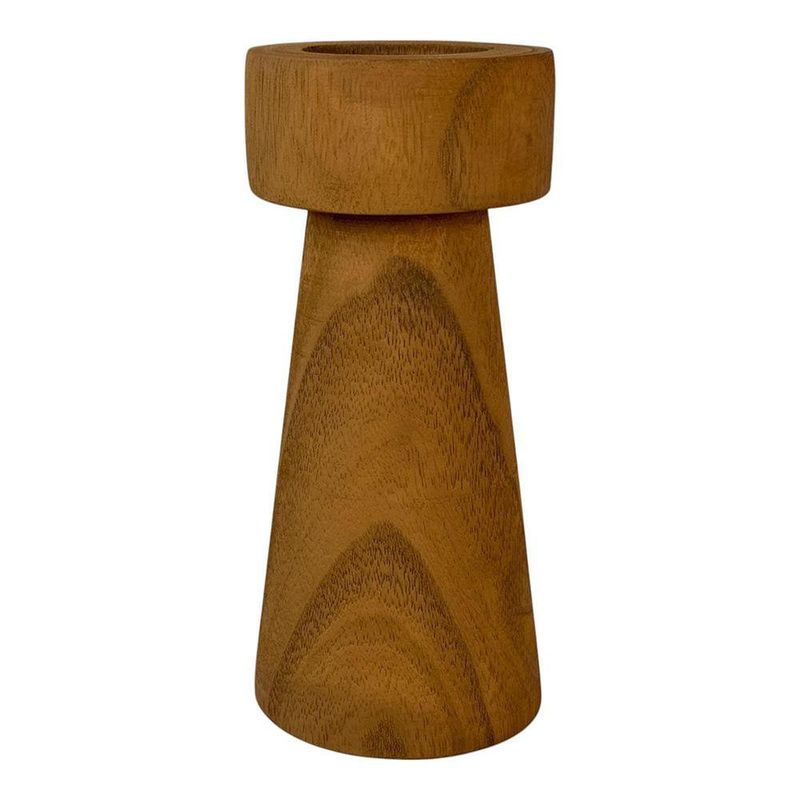 Portavelas de Madera Natural 9 x 9 x 20 cm