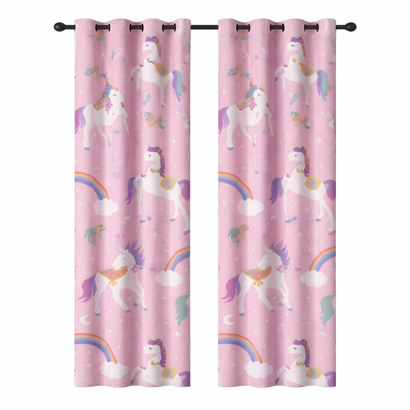 Cortina Infantil Unicornio y Mariposa 213 x 140 cm