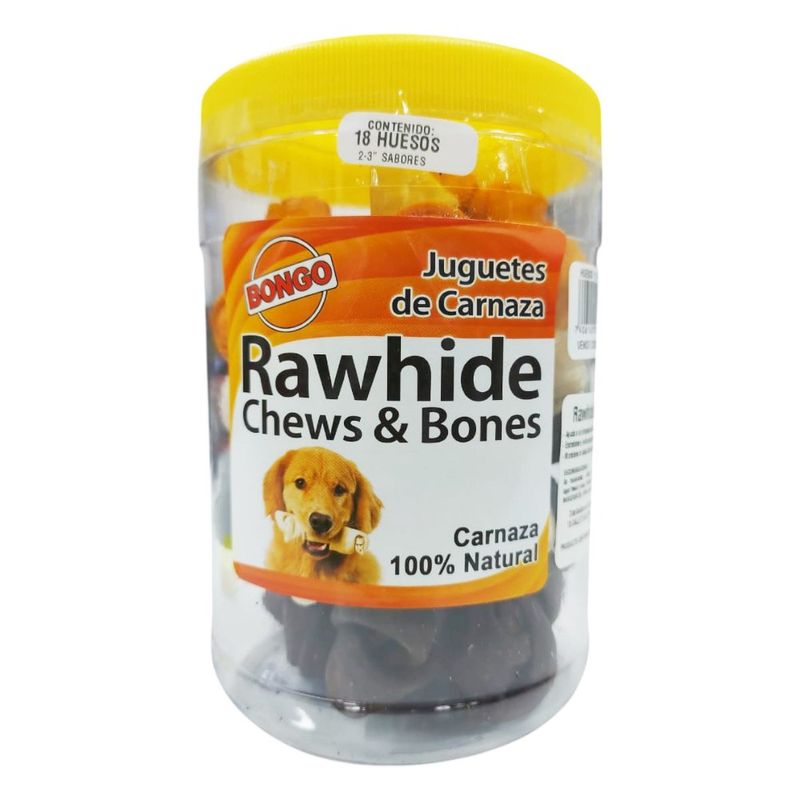 Juguete de Carnaza de Hueso con Sabor Surtido en Bote de 18 Uds