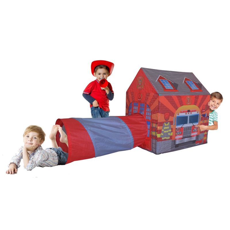 Casita Infantil con Túnel Bomberos