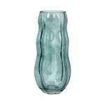 Florero de Vidrio Turquesa Decorativo 12 x 12 x 25.5 cm