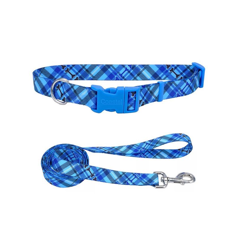 Collar Pet Attire Azul con Huesos Blancos de 3/8 Plg