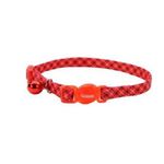 Collar Safe Cat Rojo Cuadros con Cascabel de 3/8 Plg