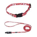 Collar Li’l Pals 5/16 Plg Rojo con Huesos Blancos