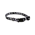 Collar Pet Attire Negro con Huesos Blancos de 1 Plg