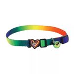 Collar Safe Cat Corazón Arcoíris con Cascabel de 3/8 Plg