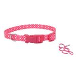 Collar Pet Attire Rosa con Puntos Blancos de 1 Plg