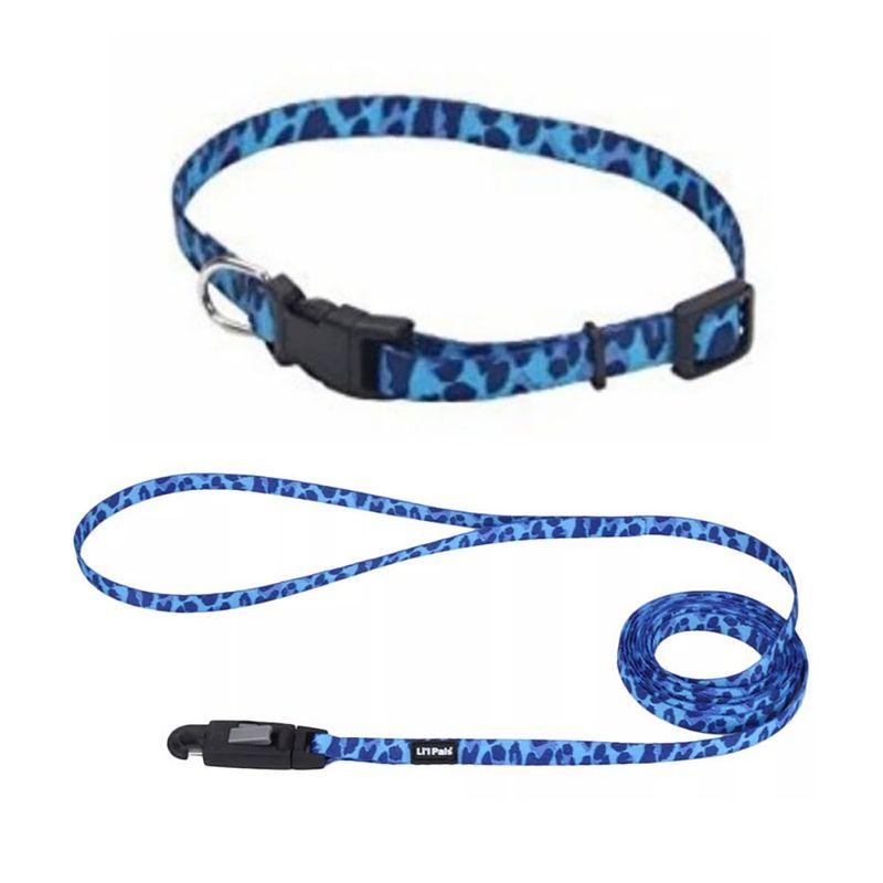 Collar Li’l Pals Azul Atigrado para Perro de 5/16 Plg