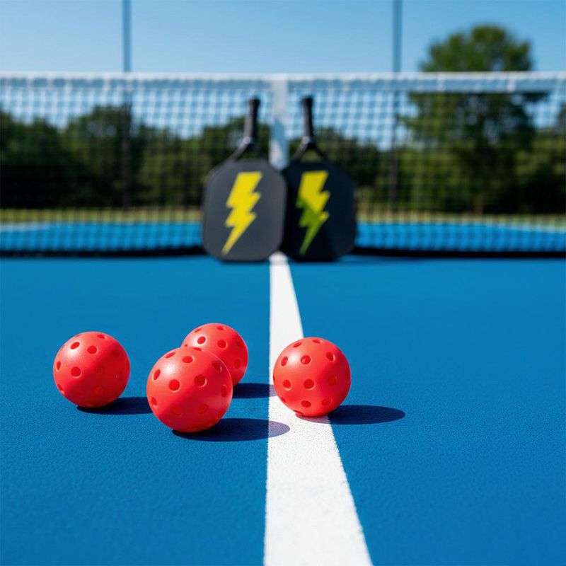 Set de 4 Pelotas para Pickleball Color Rojo
