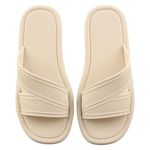 Sandalia Tipo Slide Color Blanco Talla 36