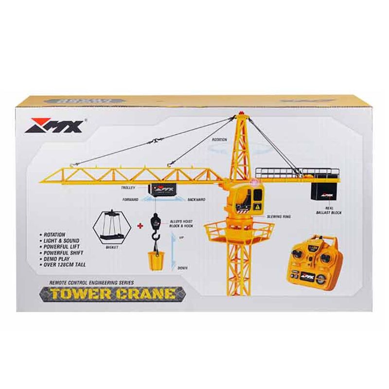Grúa RC con Luces y Sonido Color Amarillo de 128 Cm