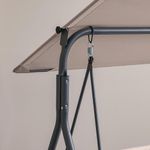 Sillón Columpio para Exterior con Techo Color Taupe 136 x 195 x 173 Cm