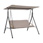Sillón Columpio para Exterior con Techo Color Taupe 136 x 195 x 173 Cm