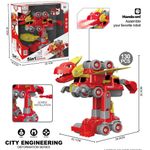 Vehículo Transformable 5 en 1 con 130 Pzas Color Rojo