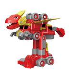 Vehículo Transformable 5 en 1 con 130 Pzas Color Rojo