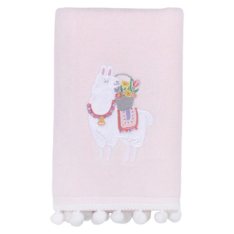 Toalla de Manos Rosa con Bordado Diseño Llama