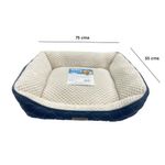 Cama para Perro Acolchada con Textura Azul y Beige