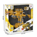 Vehículo Transformable 5 en 1 con 114 Pzas Color Amarillo