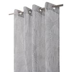 Cortina Jacquard con Diseño de Hojas Color Gris 140 x 240 cm