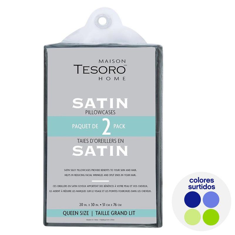 Set 2 Sobrefundas de Satín para Almohada Estándar Surtidas