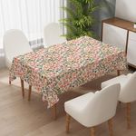 Mantel Cuadrado Estampado Flores Naranja 120 x 120 cm