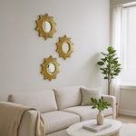 Set de 3 Espejos Decorativos Estilo Sol Vintage